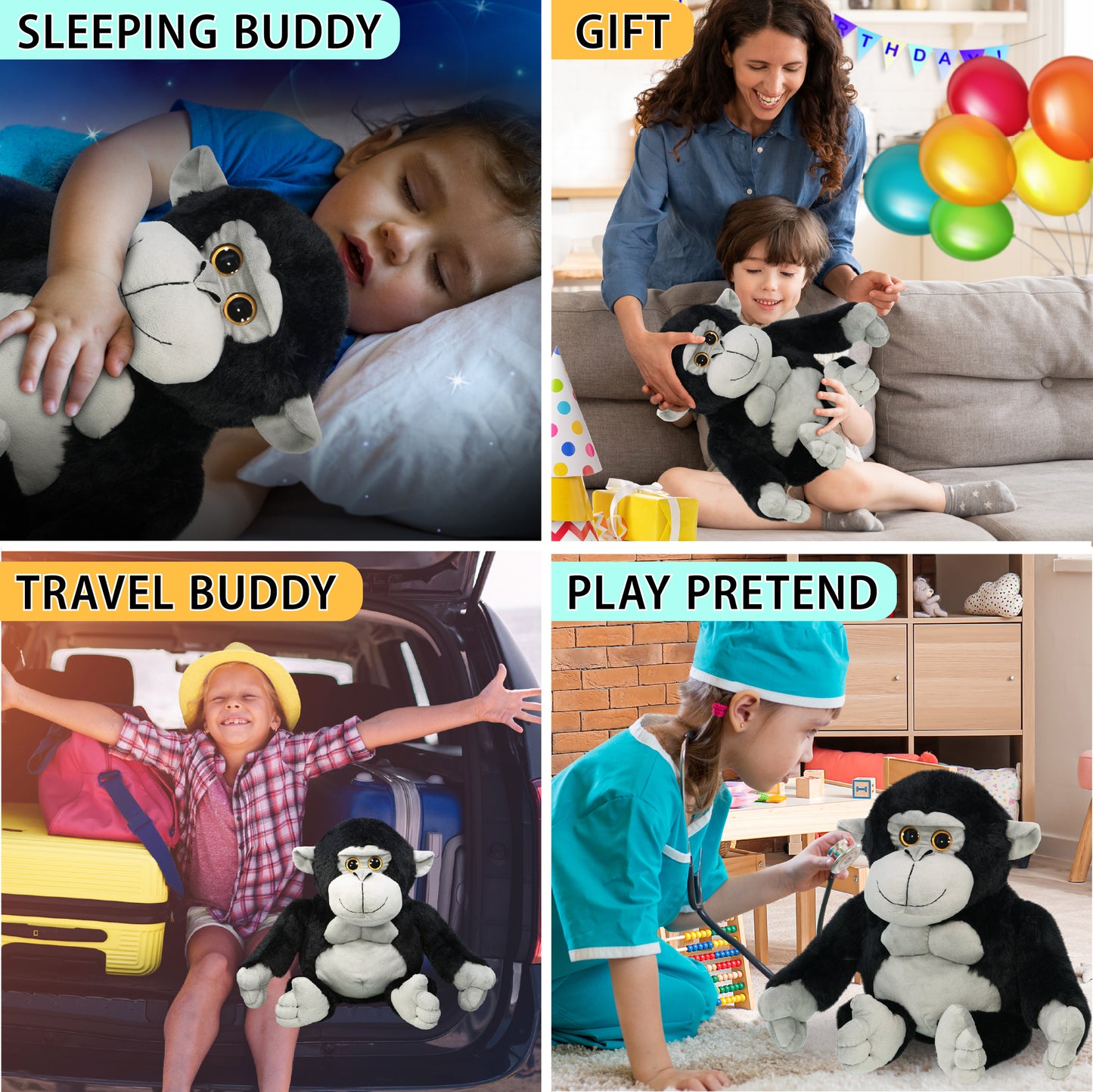 SUPER-SOFT PLUSH - XL GORILLA 16"