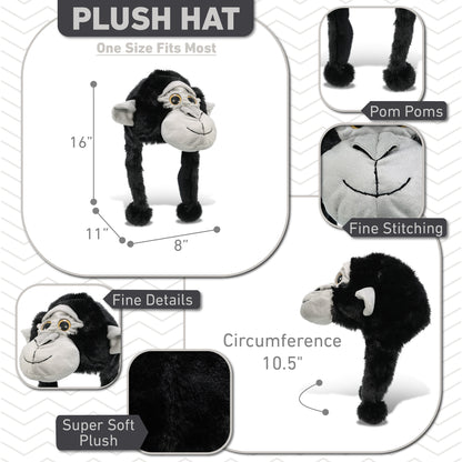 SUPER-SOFT PLUSH HAT - GORILLA