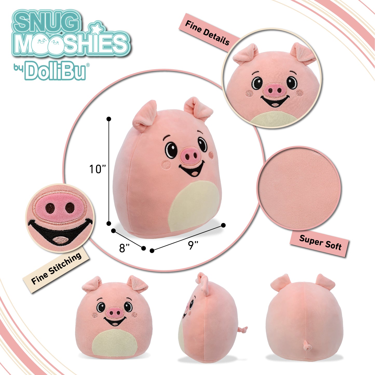 SNUG-MOOSHIES PLUSH - PIG 10"