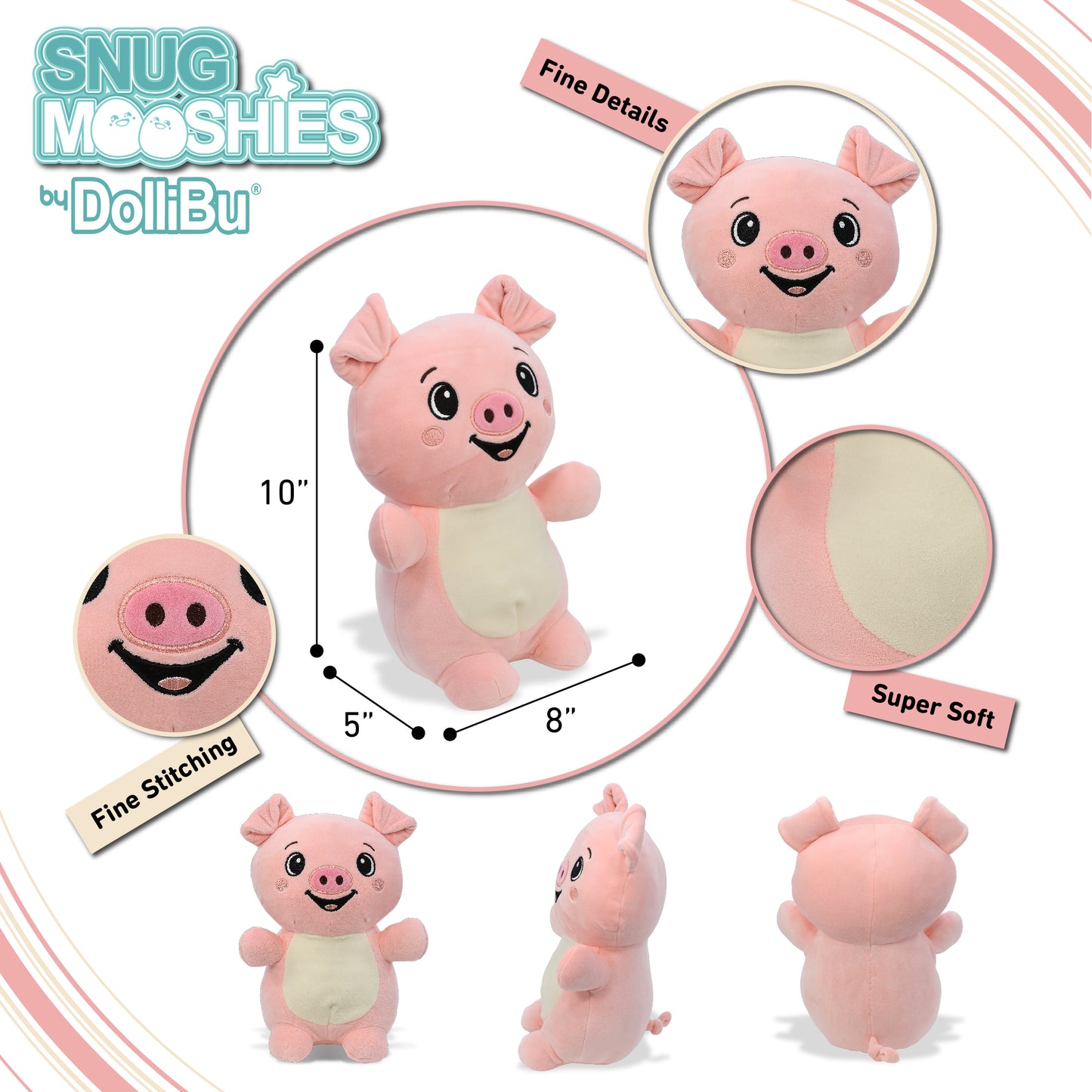 SNUG-MOOSHIES PLUSH - STANDING PIG 10"
