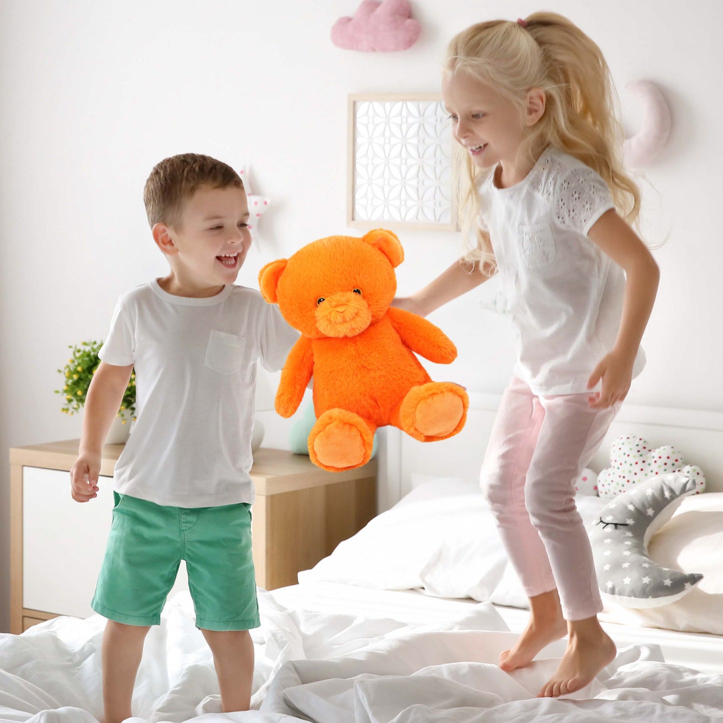SUPER-SOFT PLUSH - ORANGE BEAR 10"