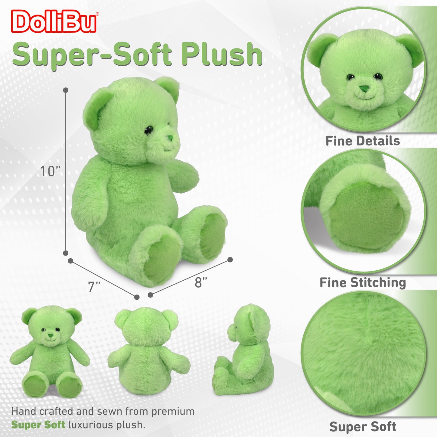 SUPER-SOFT PLUSH - GREEN BEAR 10"