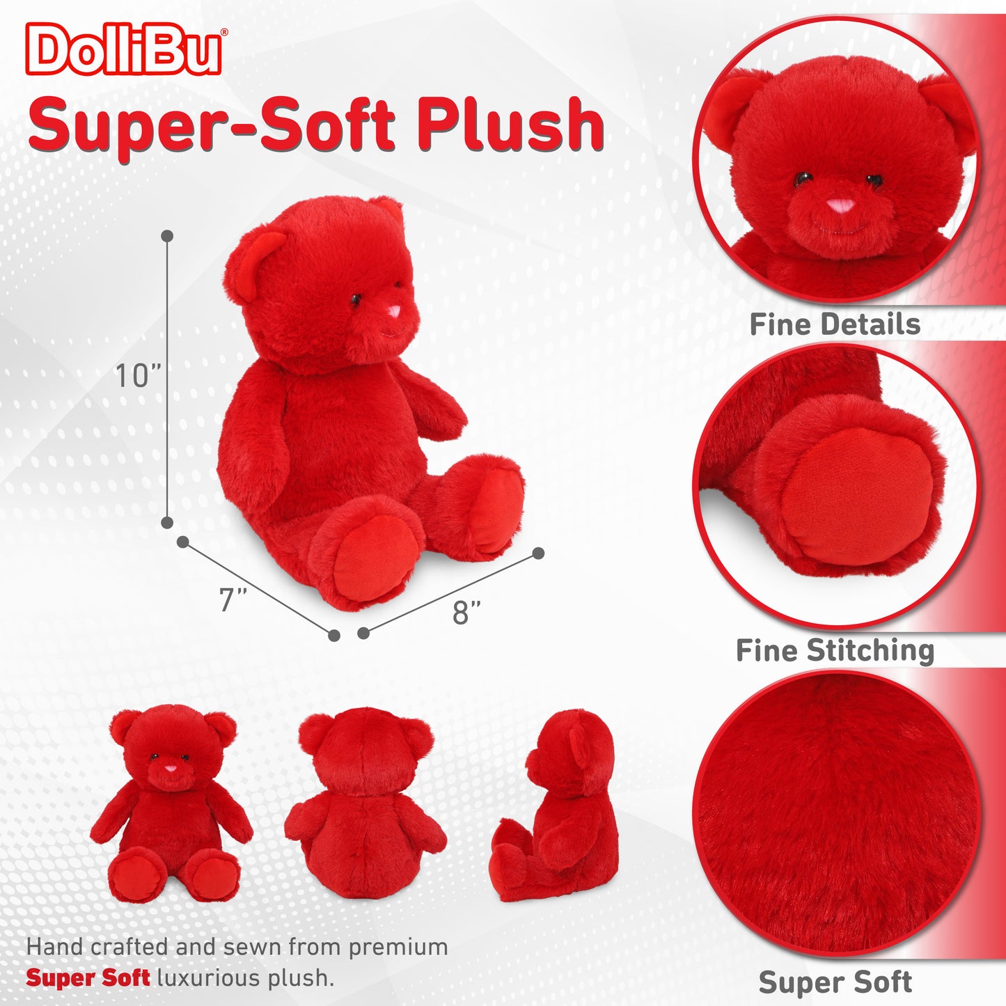 SUPER-SOFT PLUSH - RED BEAR 10"