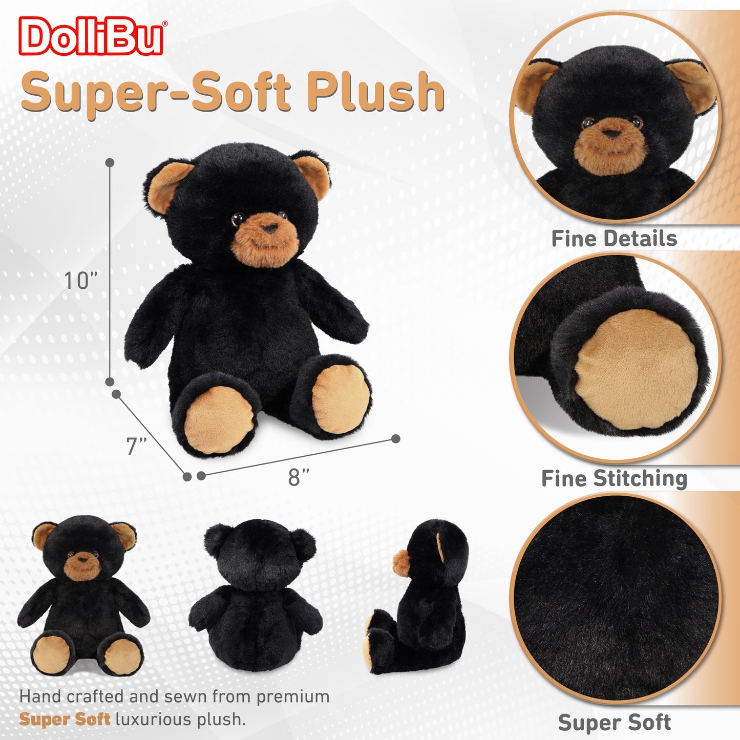 SUPER-SOFT PLUSH - BLACK BEAR 10"