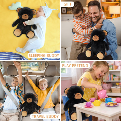 SUPER-SOFT PLUSH - BLACK BEAR 10"