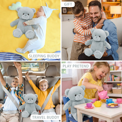 SUPER-SOFT PLUSH - GREY BEAR 10"