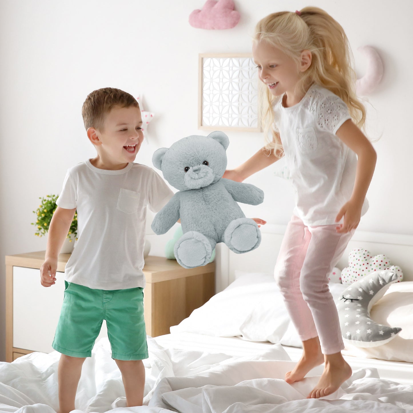 SUPER-SOFT PLUSH - GREY BEAR 10"