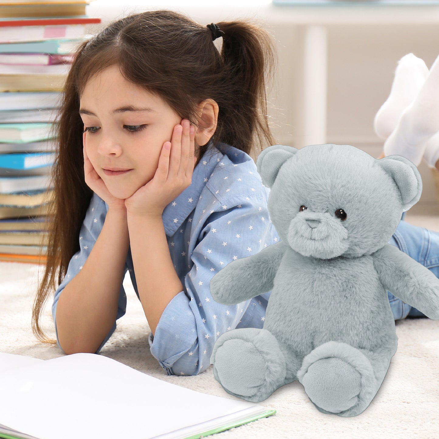 SUPER-SOFT PLUSH - GREY BEAR 10"