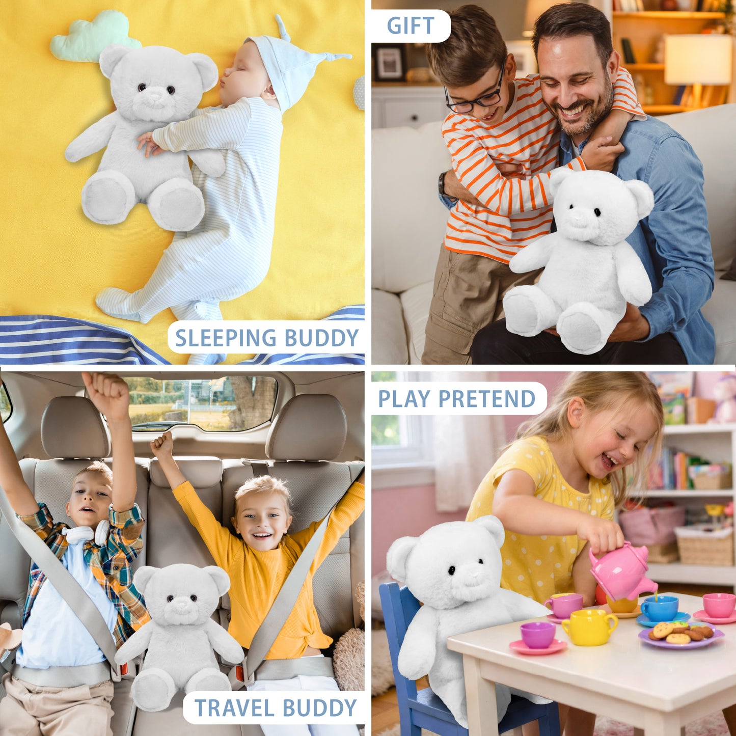 SUPER-SOFT PLUSH - WHITE BEAR 10"