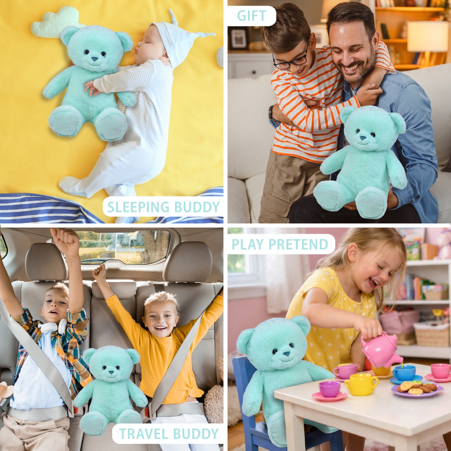 SUPER-SOFT PLUSH - BLUE BEAR 10"