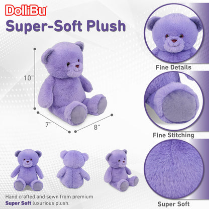 SUPER-SOFT PLUSH - PURPLE BEAR 10"