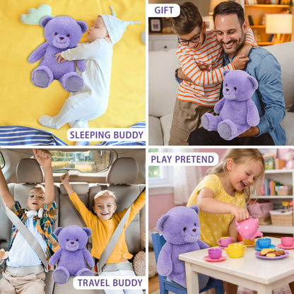 SUPER-SOFT PLUSH - PURPLE BEAR 10"