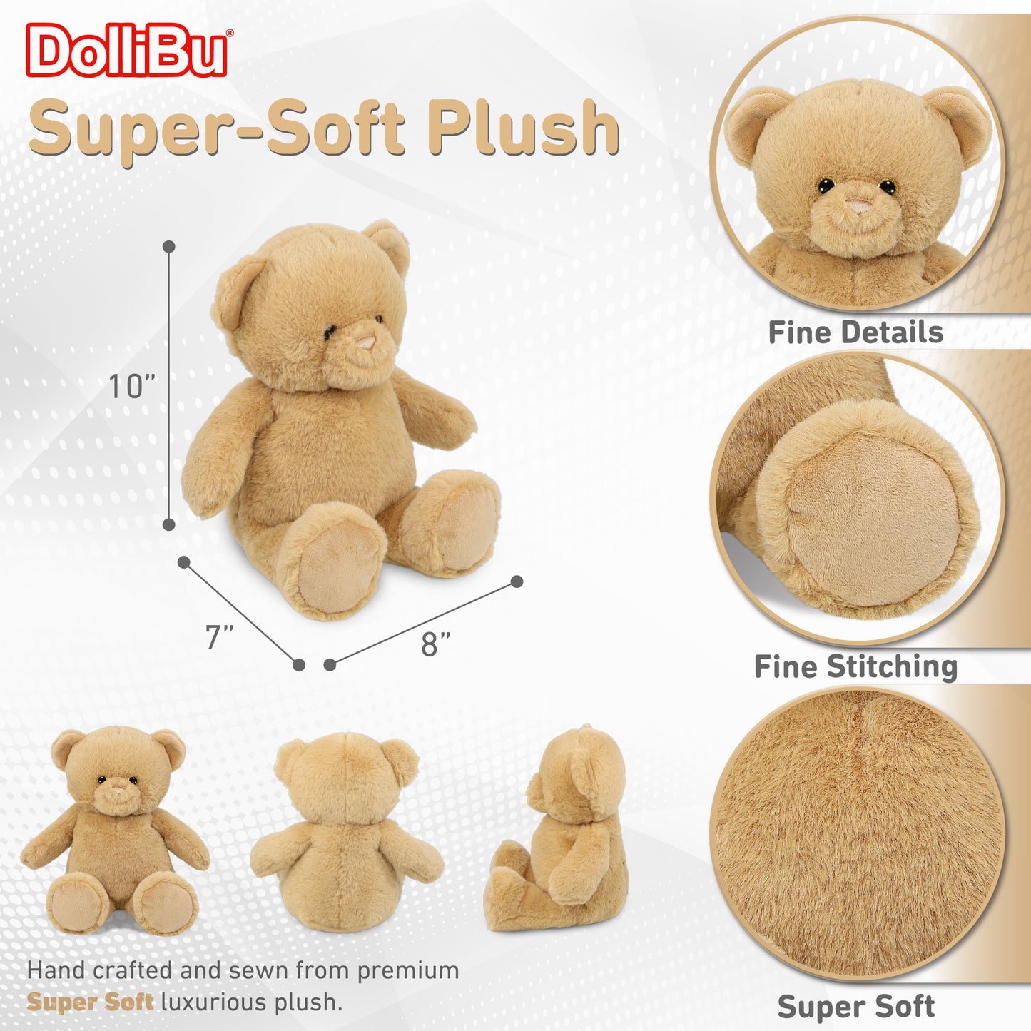 SUPER-SOFT PLUSH - BEIGE BEAR 10"