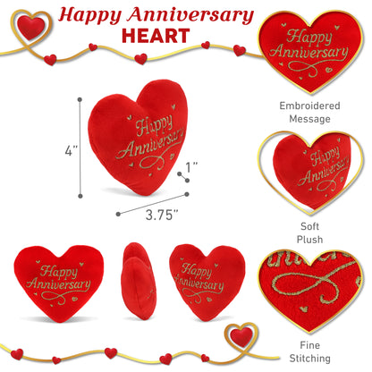 PLUSH - HAPPY ANNIVERSARY HEART 4"