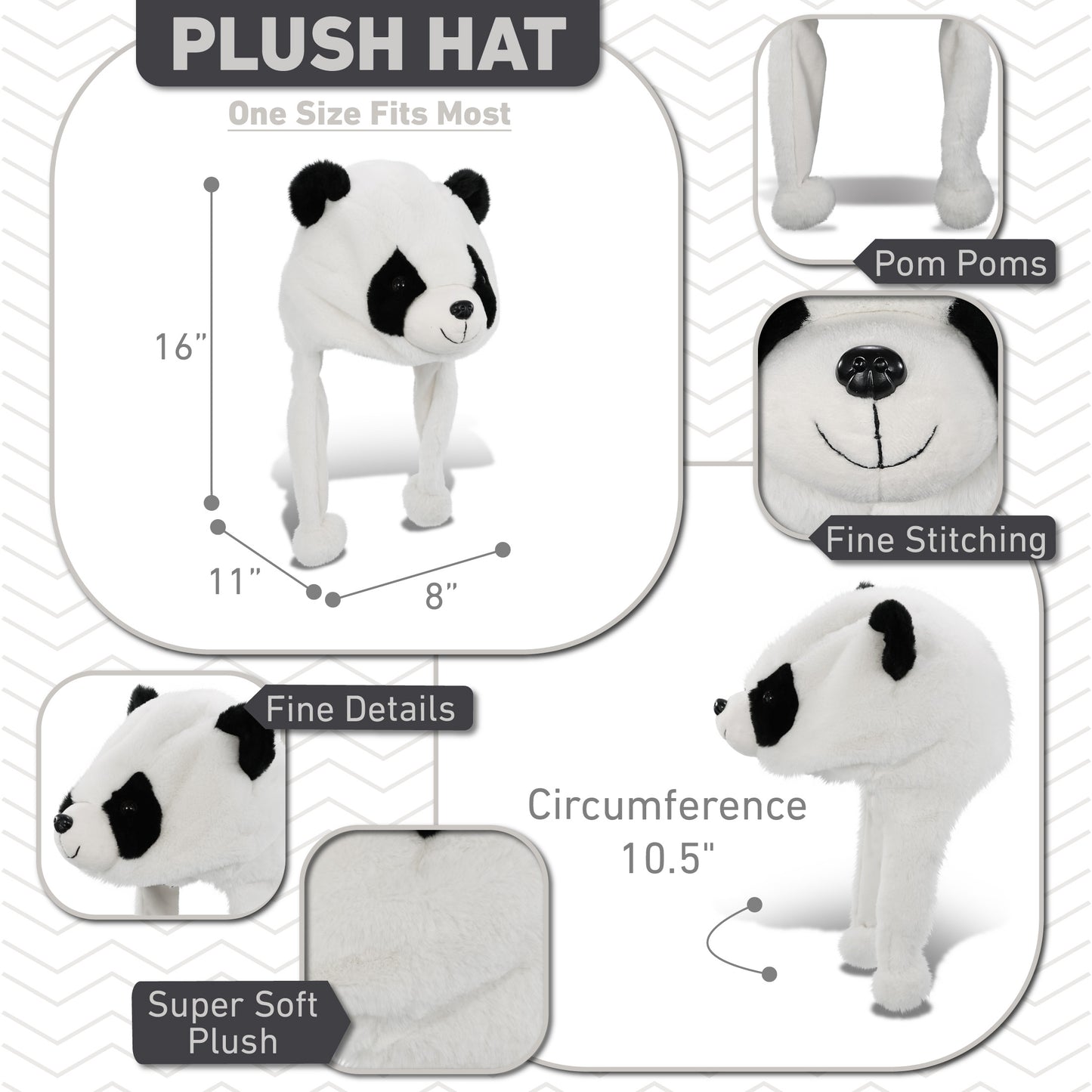 SUPER SOFT PLUSH HAT - PANDA