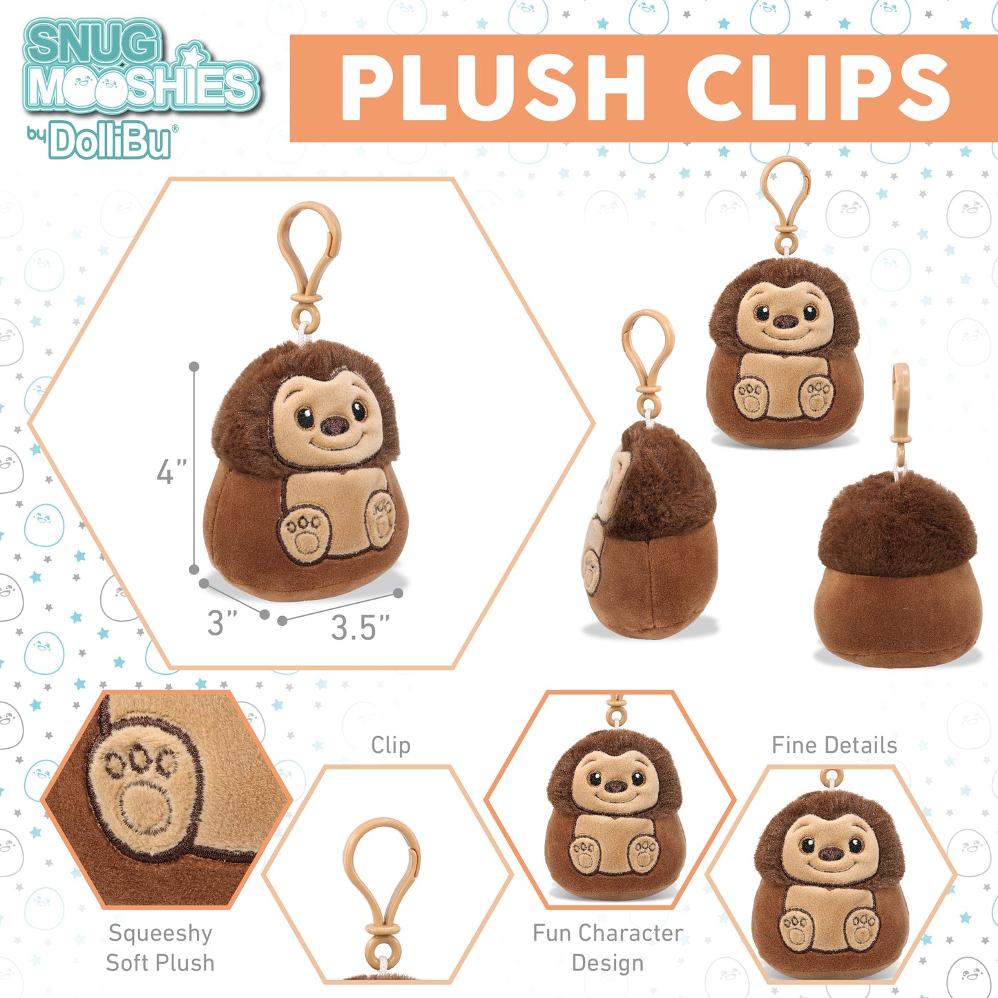 SNUG-MOOSHIES PLUSH CLIPS - BIG FOOT