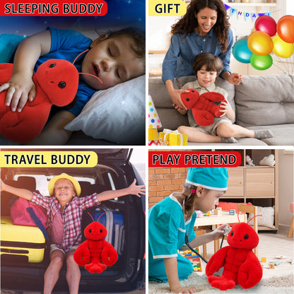 SUPER SOFT PLUSH - SITTING LOBSTER 8" - LONG FUR