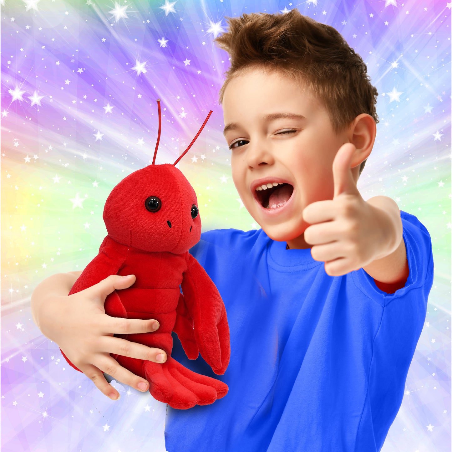 SUPER SOFT PLUSH - SITTING LOBSTER 8" - SHORT FUR