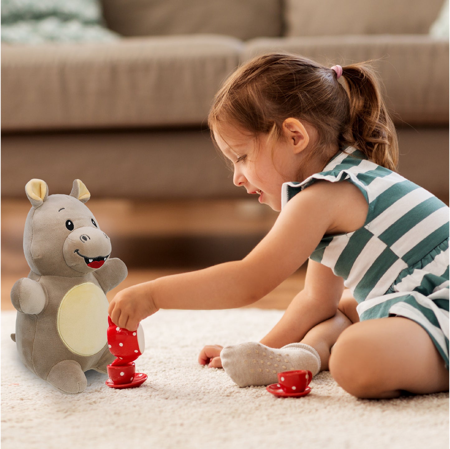 SNUG-MOOSHIES PLUSH - STANDING HIPPO 10"
