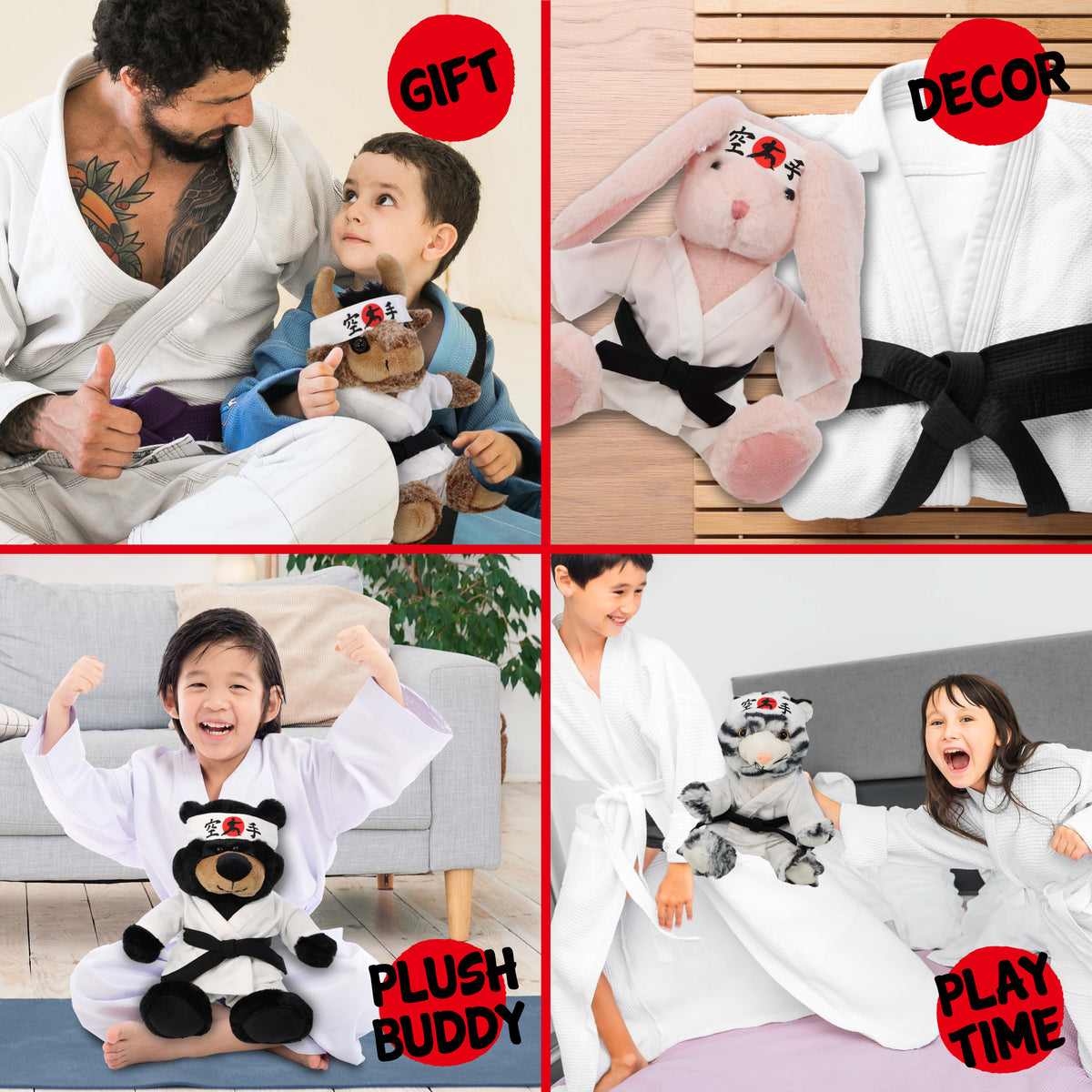 PLUSH DRESS-UP - KARATE UNIFORM  - FITS 8 - 10 INCH PLUSH