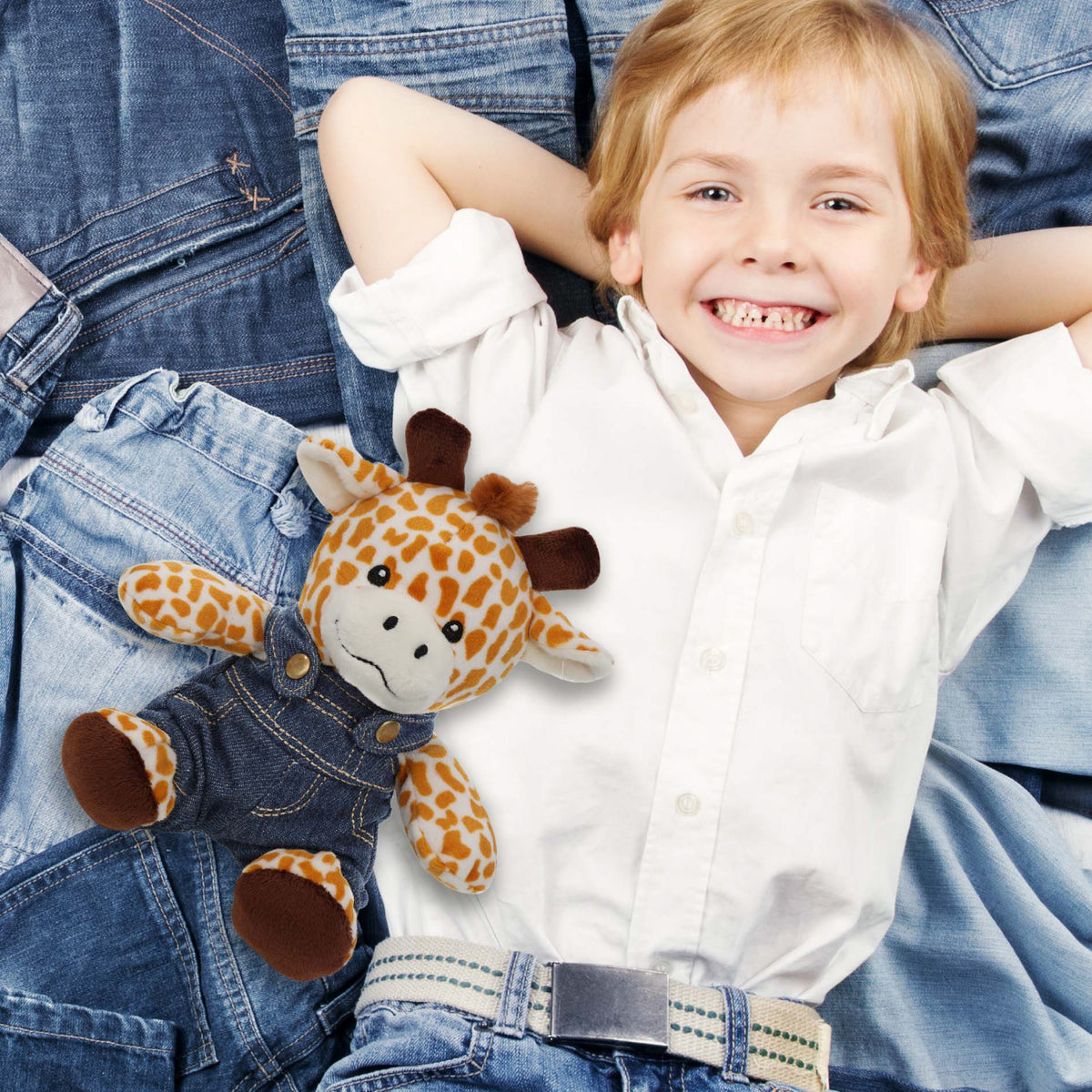PLUSH DRESS-UP - DENIM OVERALLS - FITS 5 - 7 INCH PLUSH
