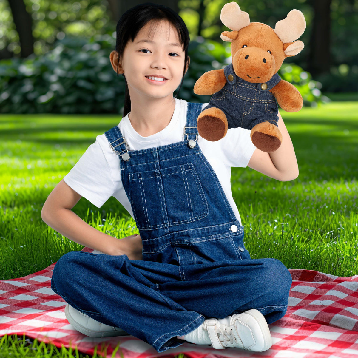 PLUSH DRESS-UP - DENIM OVERALLS - FITS 5 - 7 INCH PLUSH