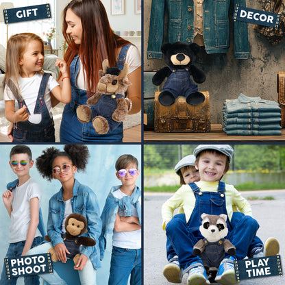 PLUSH DRESS-UP - DENIM OVERALLS - FITS 8 - 10 INCH PLUSH