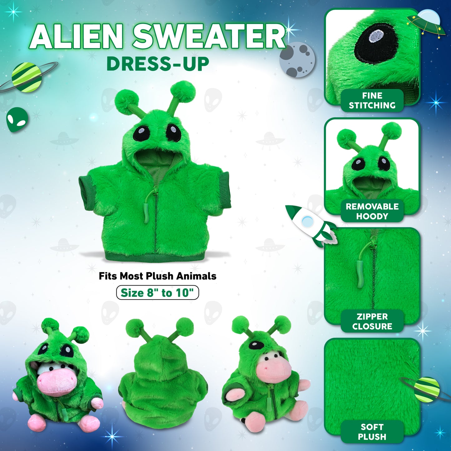 PLUSH DRESS-UP - ALIEN SWEATER - FITS 5 - 7 INCH PLUSH