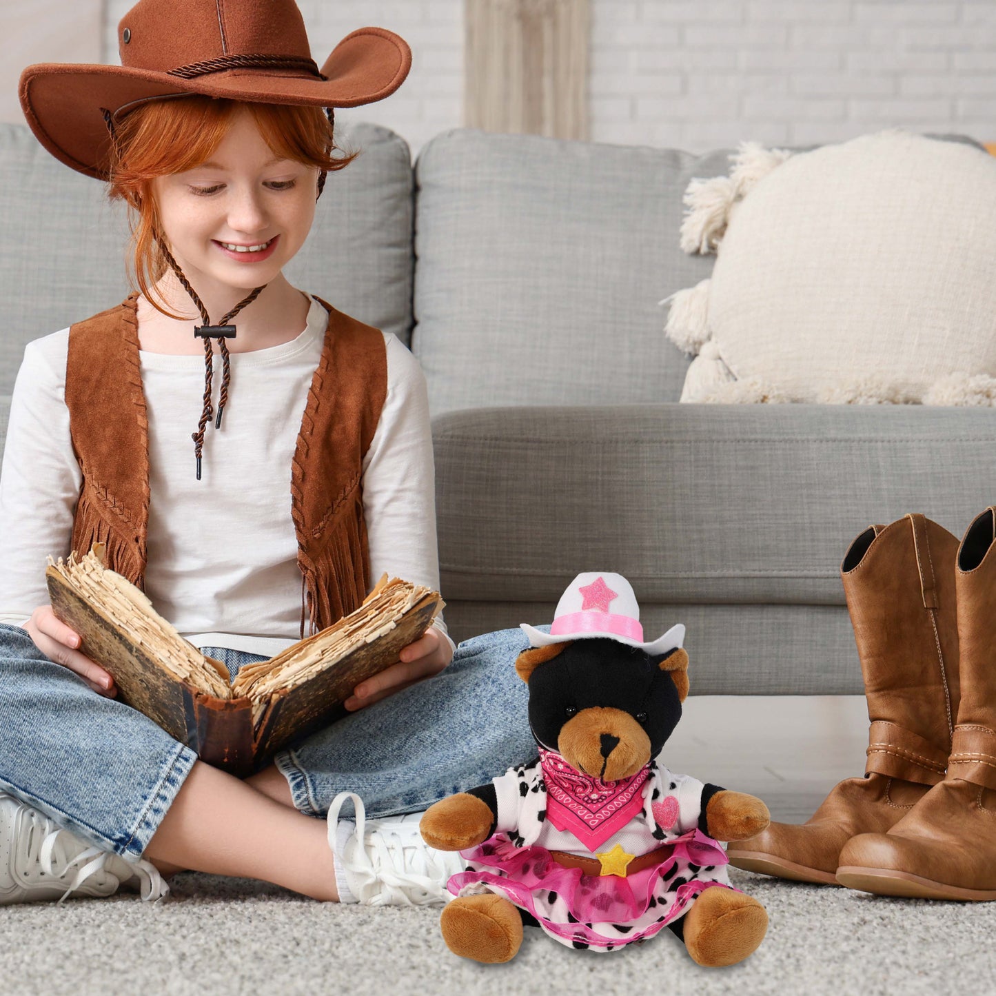 PLUSH DRESS-UP - COWGIRL OUTFIT - FITS 5 - 7 INCH PLUSH