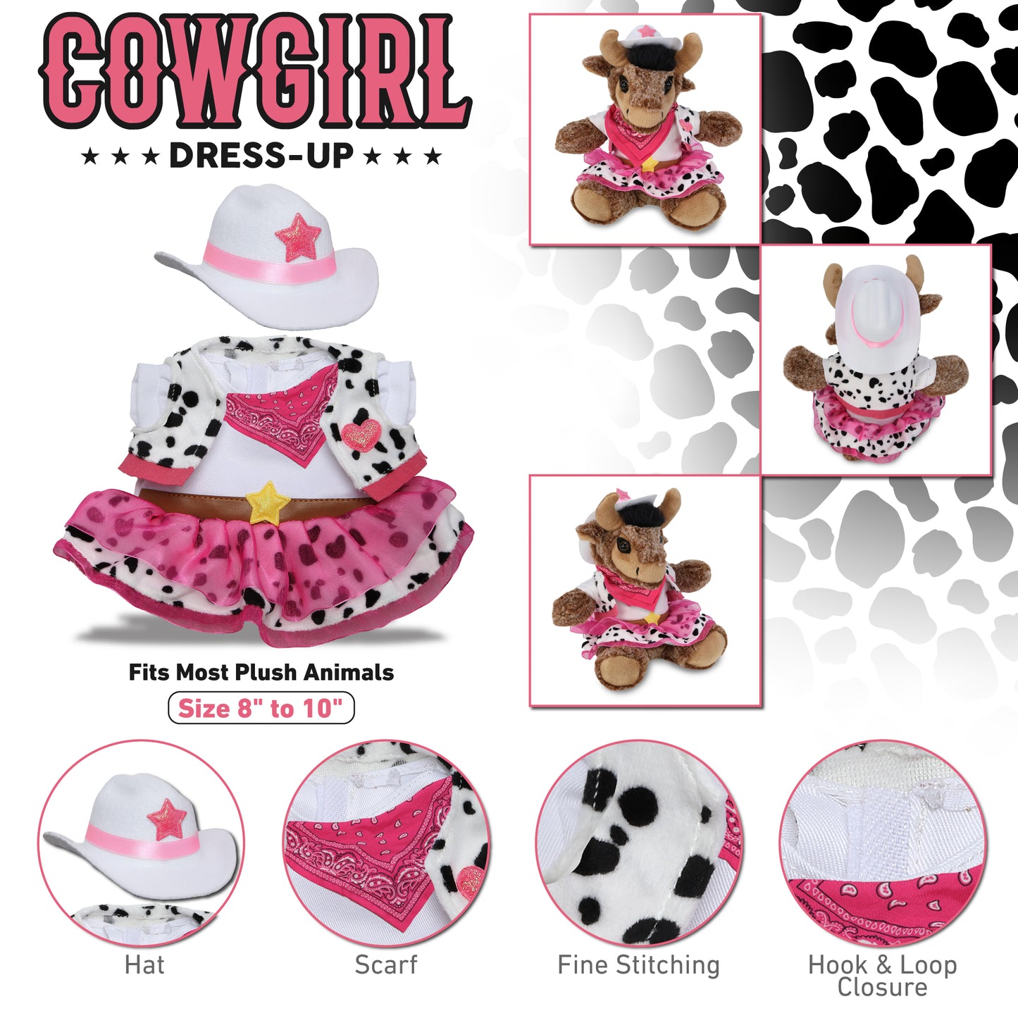 PLUSH DRESS-UP - COWGIRL OUTFIT - FITS 8 - 10 INCH PLUSH