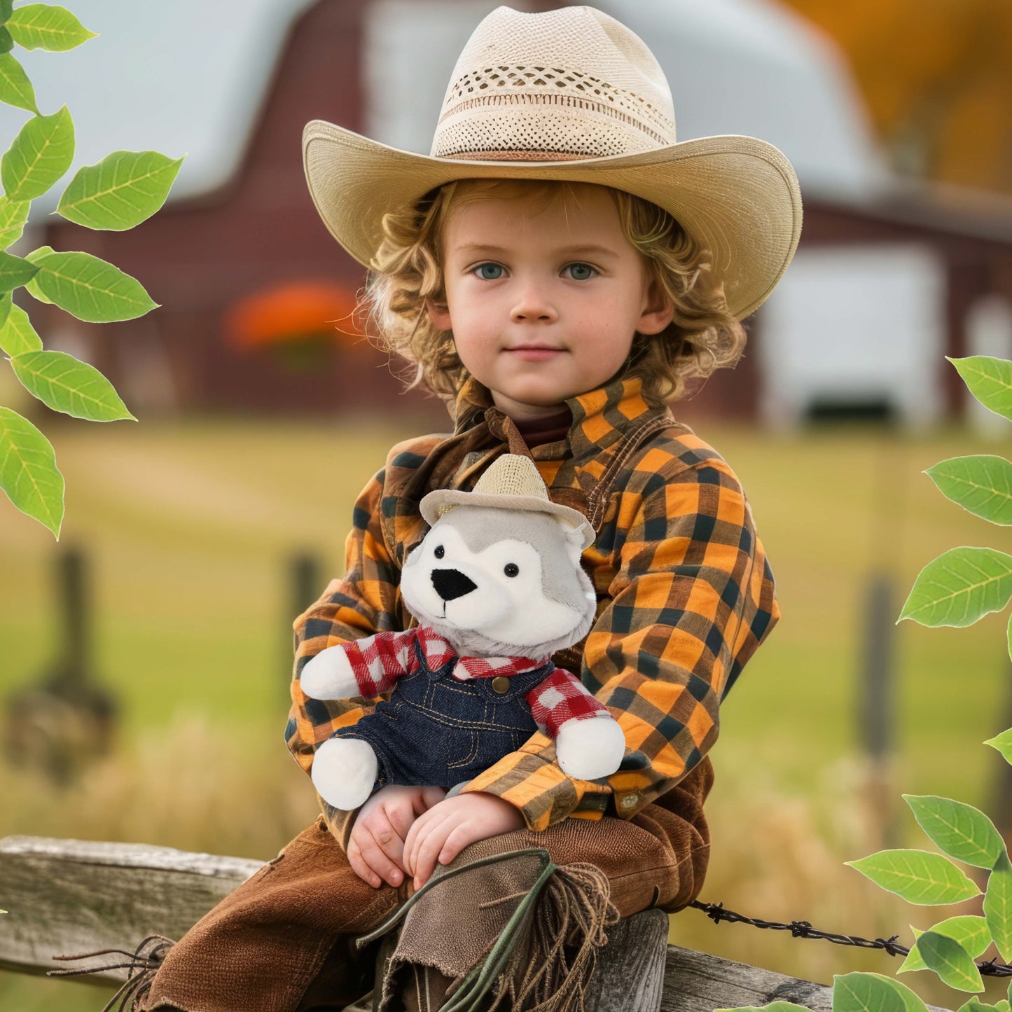 PLUSH DRESS-UP - FARMER OUTFIT - FITS 5 - 7 INCH PLUSH