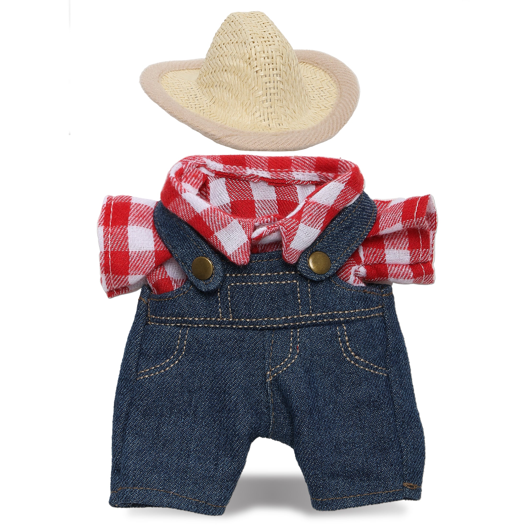 PLUSH DRESS-UP - FARMER OUTFIT - FITS 5 - 7 INCH PLUSH