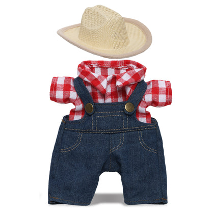 PLUSH DRESS-UP - FARMER OUTFIT - FITS 8 - 10 INCH PLUSH