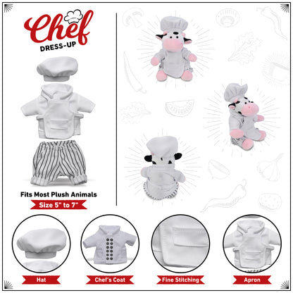 PLUSH DRESS-UP - CHEF OUTFIT - FITS 5 - 7 INCH PLUSH