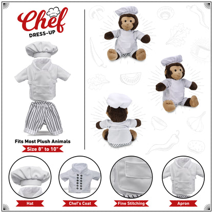 PLUSH DRESS-UP - CHEF OUTFIT - FITS 8 - 10 INCH PLUSH