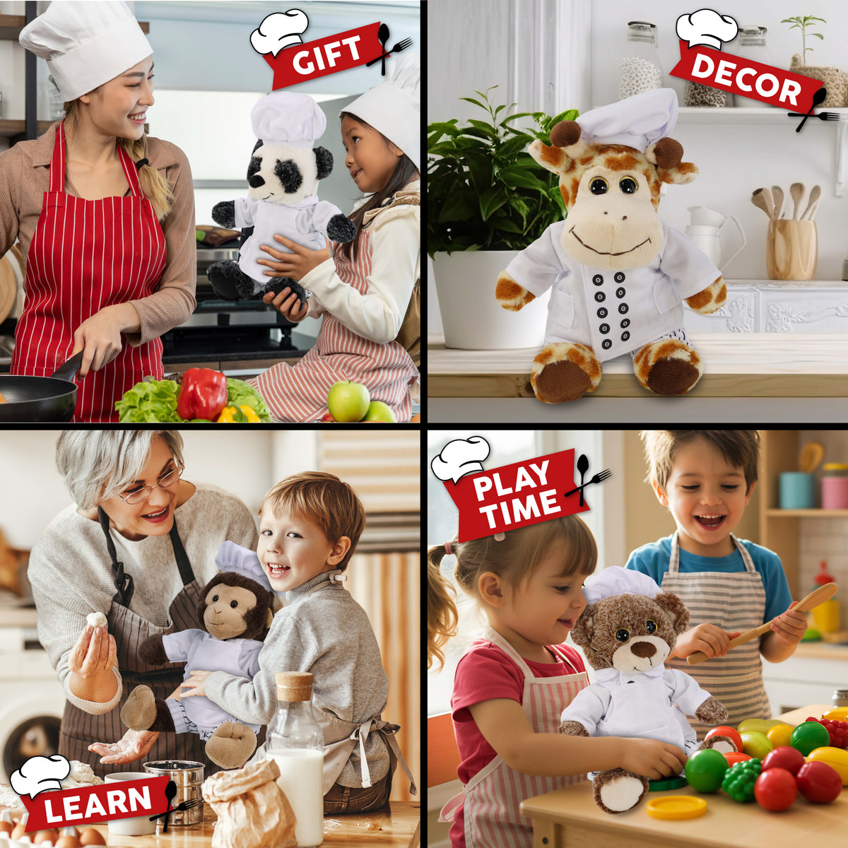 PLUSH DRESS-UP - CHEF OUTFIT - FITS 8 - 10 INCH PLUSH