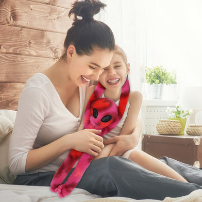 SUPER SOFT PLUSH - PINK TIE-DYE LONG ARM HANGING ALIEN