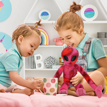 SUPER SOFT PLUSH - PINK TIE-DYE LONG ARM HANGING ALIEN
