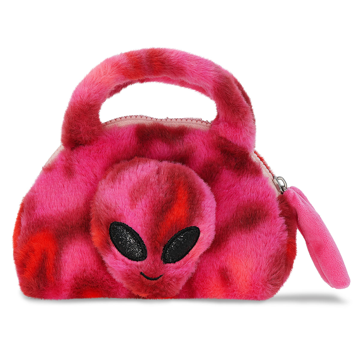 SUPER-SOFT PLUSH HAND BAG - PINK TIE-DYE ALIEN