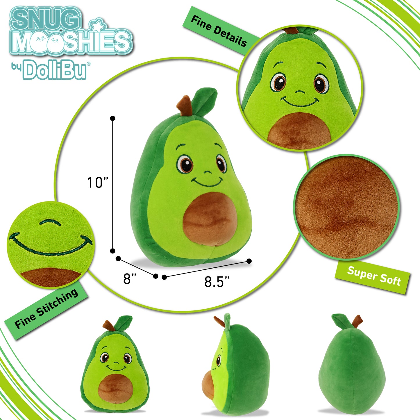SNUG-MOOSHIES PLUSH - AVOCADO 10"