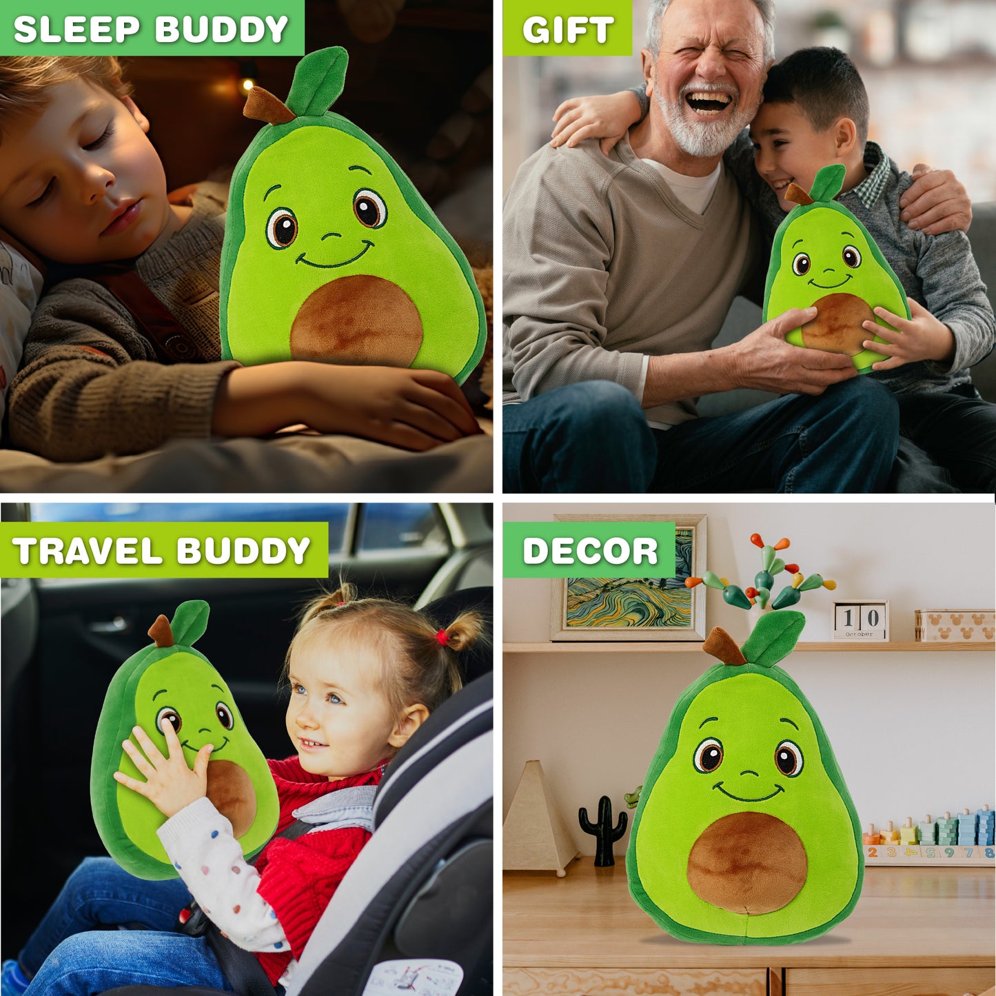 SNUG-MOOSHIES PLUSH - AVOCADO 10"