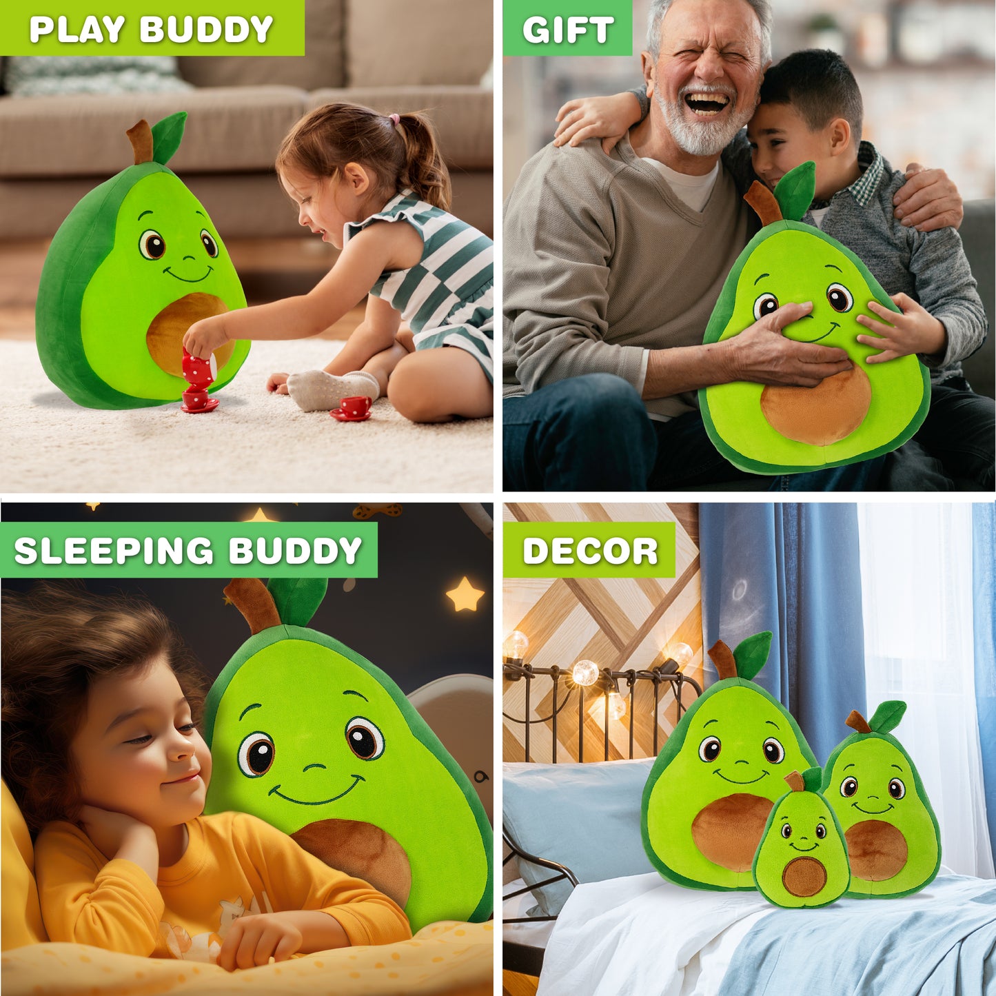 SNUG-MOOSHIES PLUSH - AVOCADO 14"