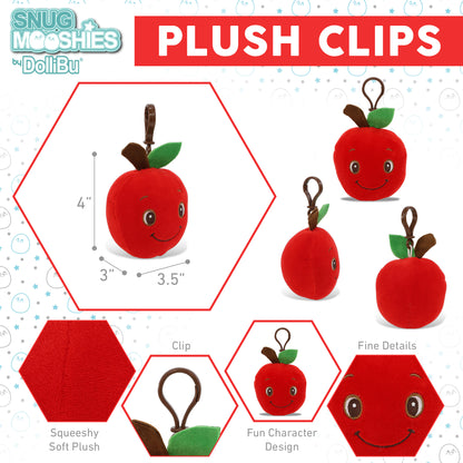 SNUG-MOOSHIES PLUSH CLIPS - APPLE