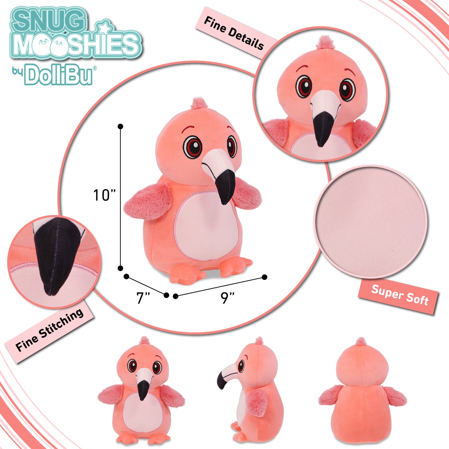 SNUG-MOOSHIES PLUSH - STANDING FLAMINGO
