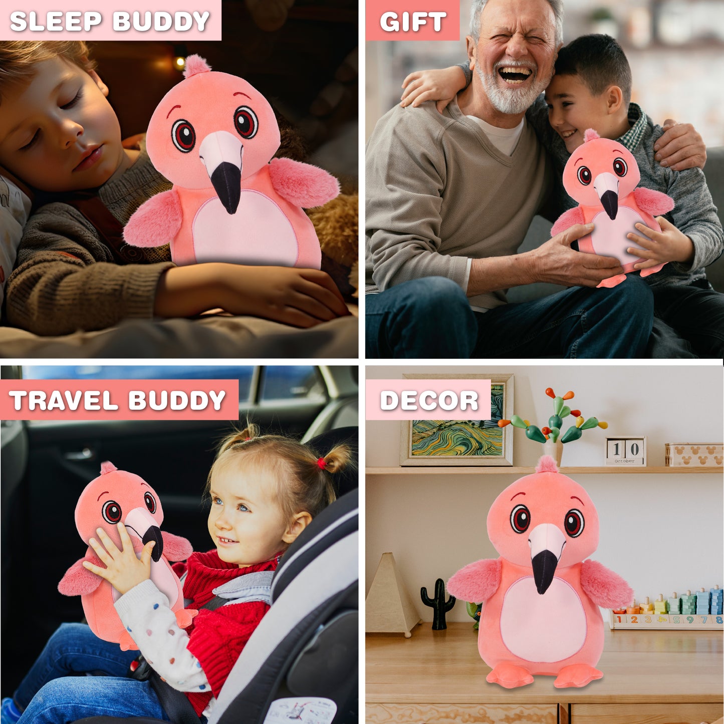 SNUG-MOOSHIES PLUSH - STANDING FLAMINGO