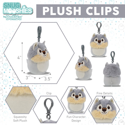 SNUG-MOOSHIES PLUSH CLIPS - WOLF