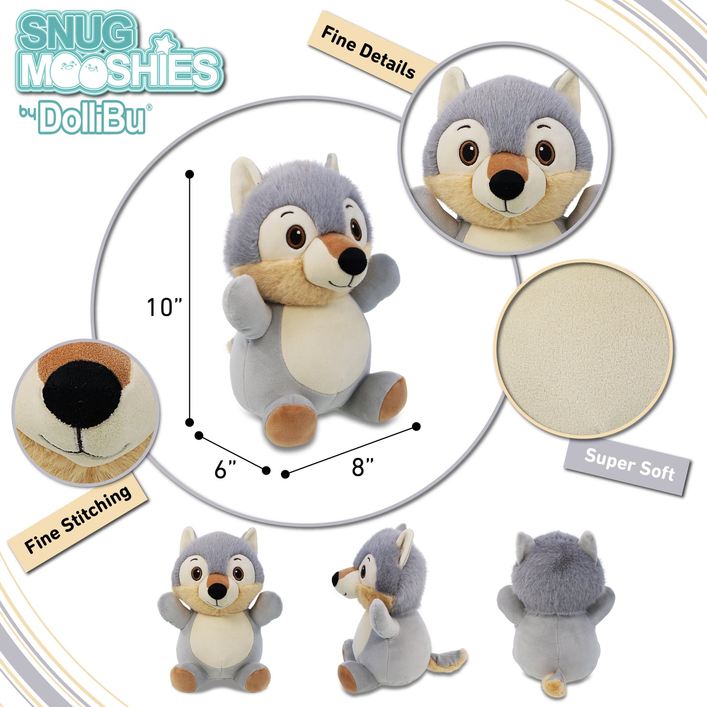 SNUG-MOOSHIES PLUSH - STANDING WOLF
