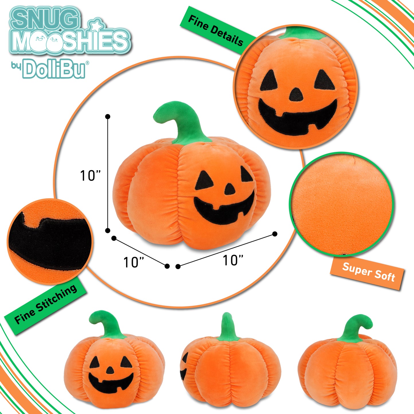 SNUG-MOOSHIES PLUSH - JACK-O-LANTERN 10"