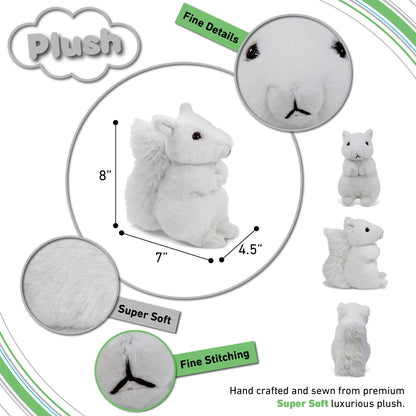 SUPER SOFT PLUSH - WHITE SQUIRREL 8"