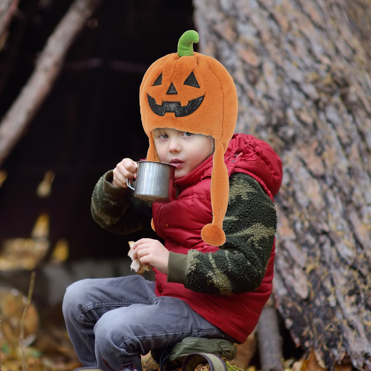 SUPER-SOFT PLUSH HAT - JACK-O-LANTERN